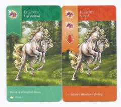 Maiden's Quest: Unicorn saved/left behind promo card